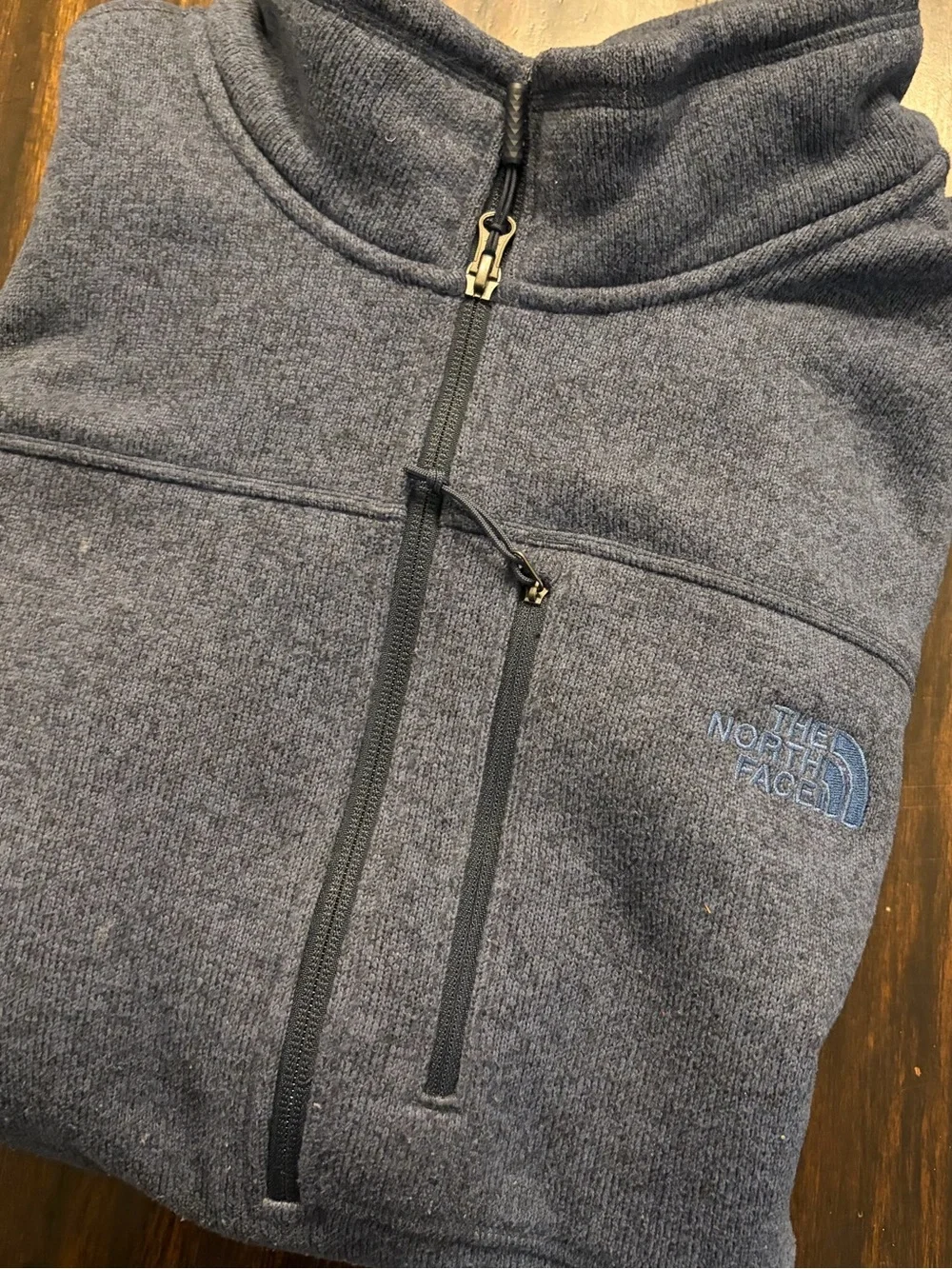 The North Face Men's Navy Blue Fleece quarter-Zip Pullover size xxl